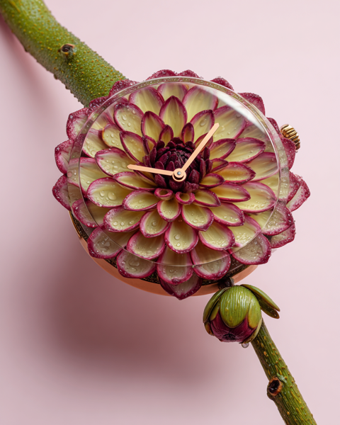 Dahlia bloem als polshorloge